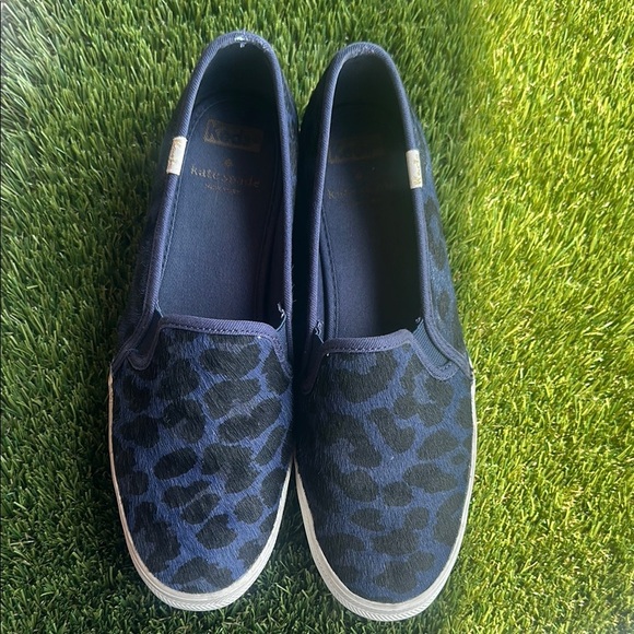 kate spade Shoes - Keds x Kate Spade Faux Fur Navy Leopard Print Slip-Ons women’s size 8